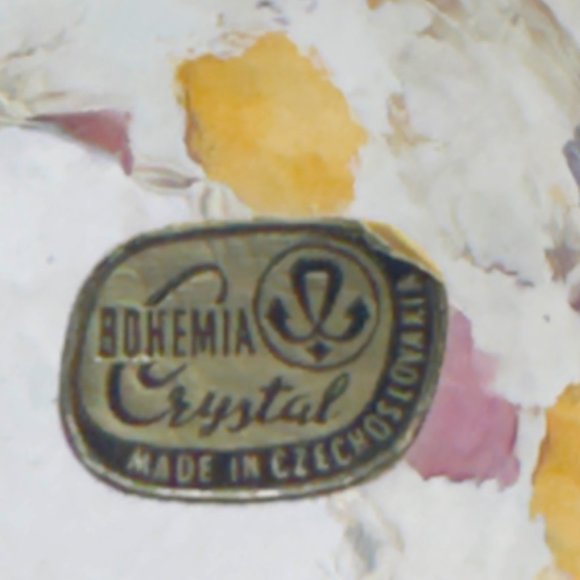 Bohemia Crystal Jar Coin Spot Design With Lid 9" - Picture 8 of 8